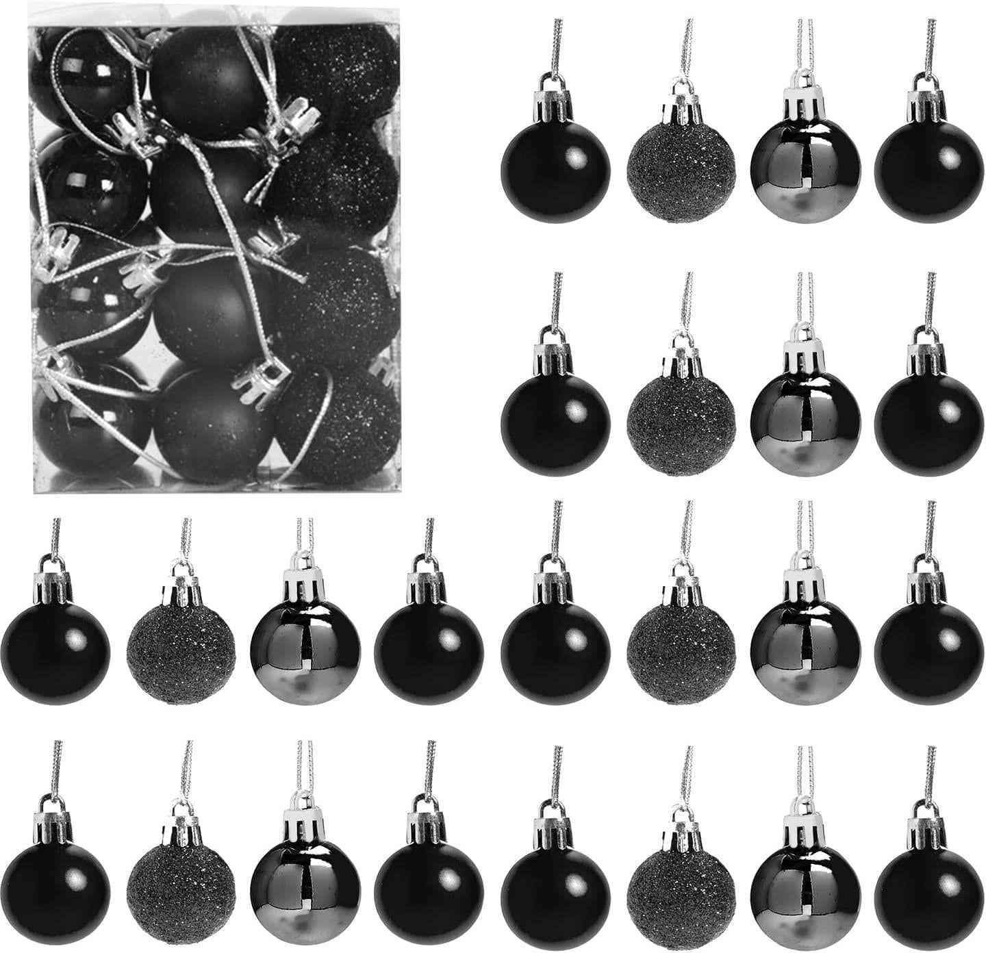 Christmas Baubles Hanging Decoration Shiny Glitter Balls Xmas Tree Ornament 30mm