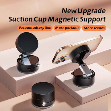Magnetic Vacuum Phone Holder – 2-in-1 Compact & Foldable Mount