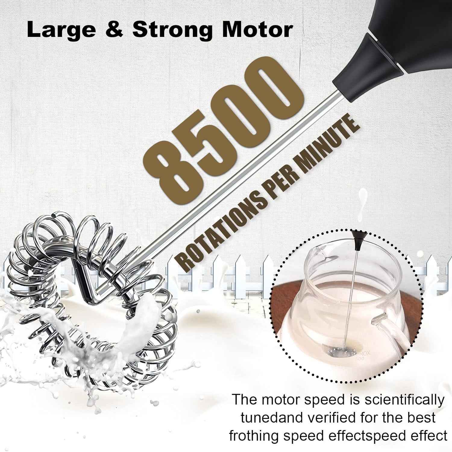 2-in-1 Electric Milk Frother & Beater One Click for Perfect Baking