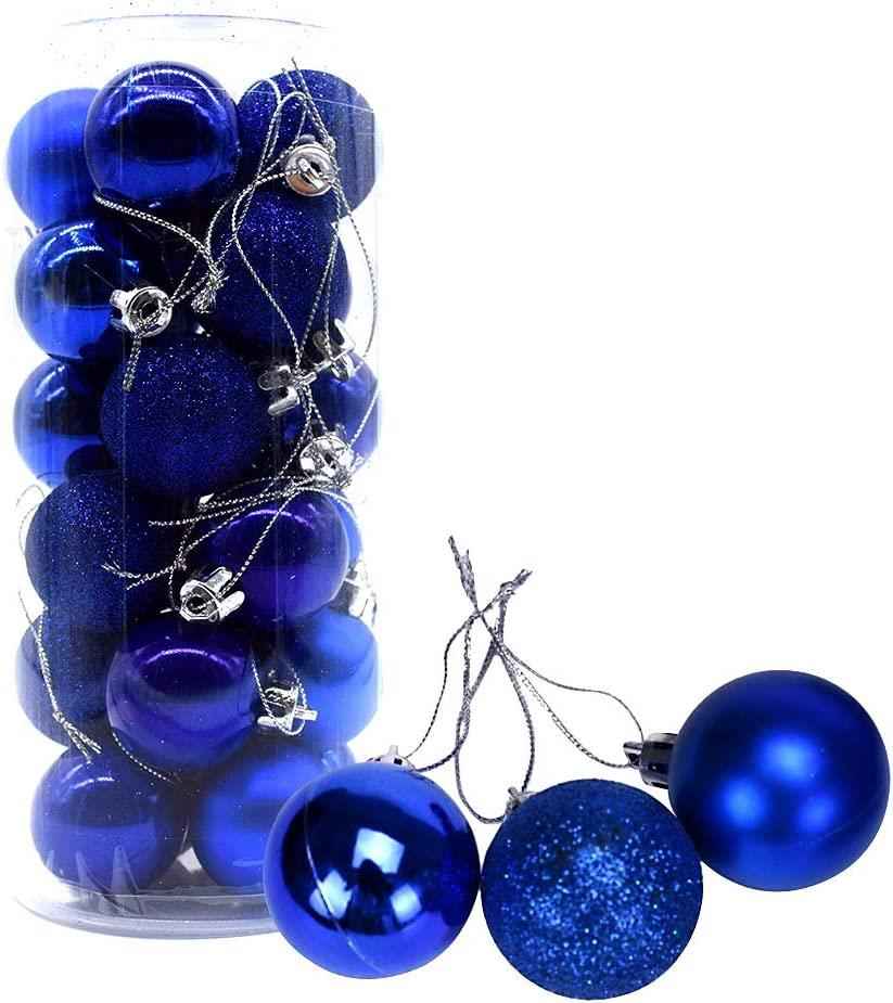 Christmas Baubles Hanging Decoration Shiny Glitter Balls Xmas Tree Ornament 30mm