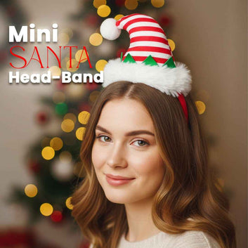 Christmas Headband – Festive Striped Santa Hat Hair Accessory