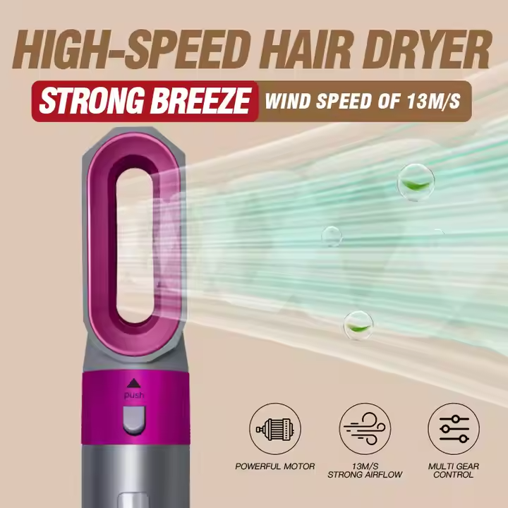 5-in-1 Interchangeable Hair Dryer & Styler Brush - The Huntx Finds