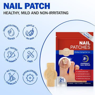 21 PCS Antifungal Nail Treatment Patches | Advanced Nail Repair for Damaged, Cracked & Discolored Nails - The Huntx Finds