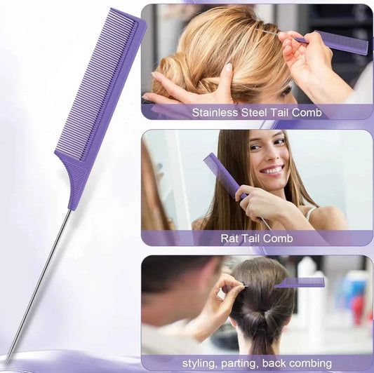 5 Elite Afro Hair Brush and Comb Set for 3a to 4c Straight, Curly, Frizzy, Kinky Hair