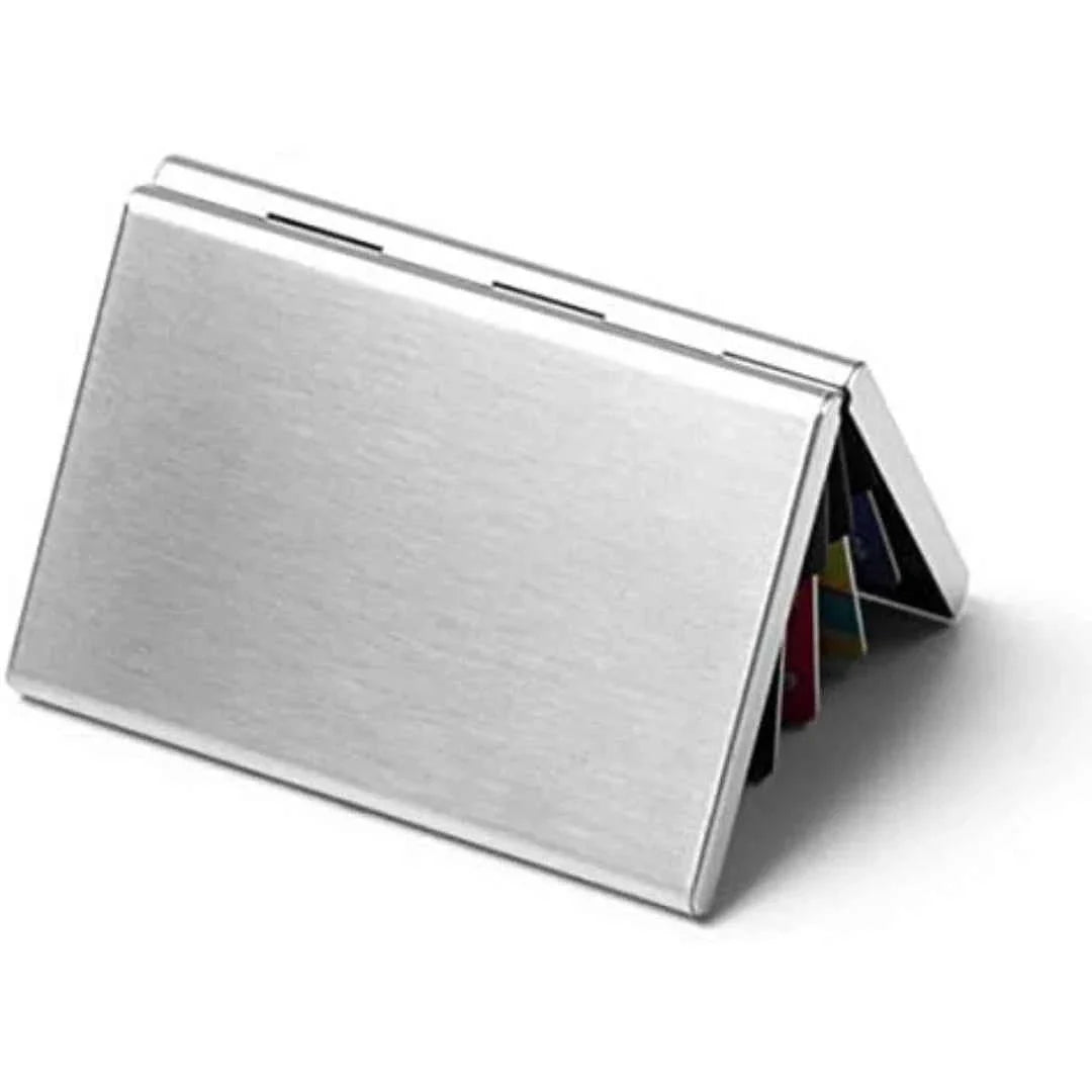 RFID Blocking Wallet Auto Pop up Credit Card Holder Leather Metal Money Clip Men
