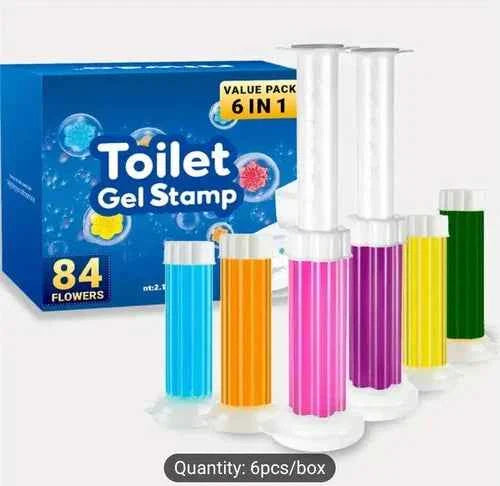 Toilet Cleaner Gel Stamp - 6 in 1 Freshener, Deodorant & Cleaner with 84 Stamps
