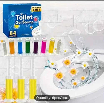 Toilet Cleaner Gel Stamp - 6 in 1 Freshener, Deodorant & Cleaner with 84 Stamps