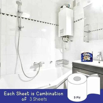 Panda Cuddle Toilet Tissue Rolls - Ultra Soft 3-Ply Quilted Embossed Bulk Pack