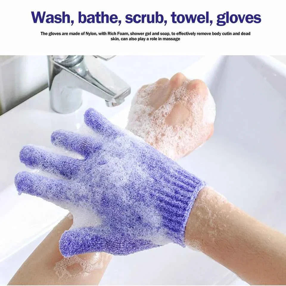 4x Exfoliating Body Scrub Gloves Shower Bath Mitt Skin Massage Spa