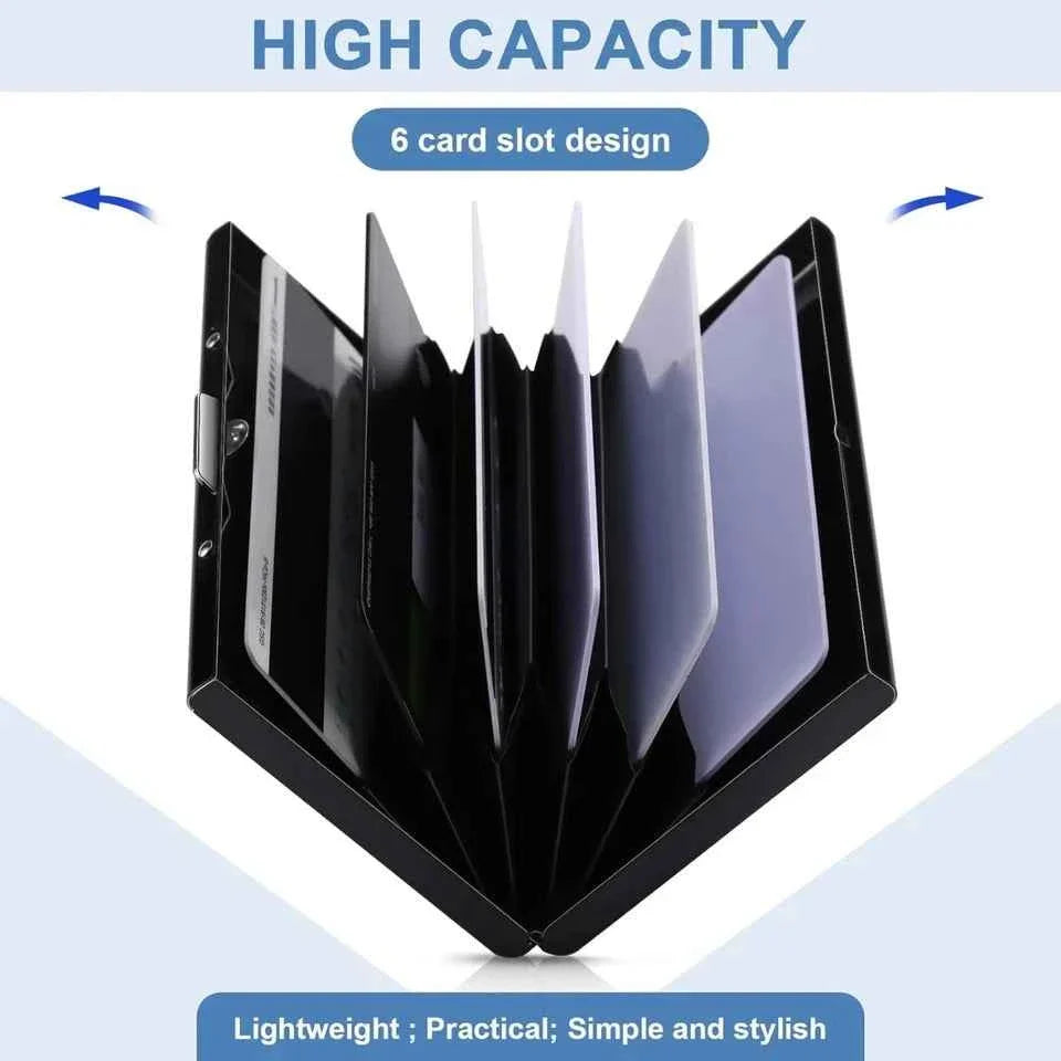 RFID Blocking Wallet Auto Pop up Credit Card Holder Leather Metal Money Clip Men