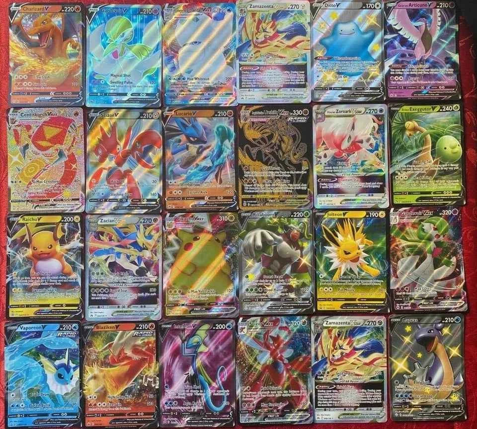 POKEMON CARDS BUNDLE V or VMAX ULTRA RARE FULL HOLO CARD + HOLO SHINY CARDS