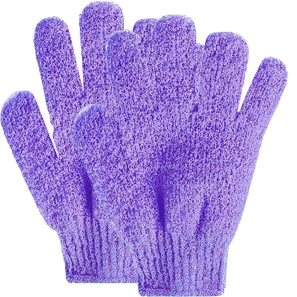 4x Exfoliating Body Scrub Gloves Shower Bath Mitt Skin Massage Spa