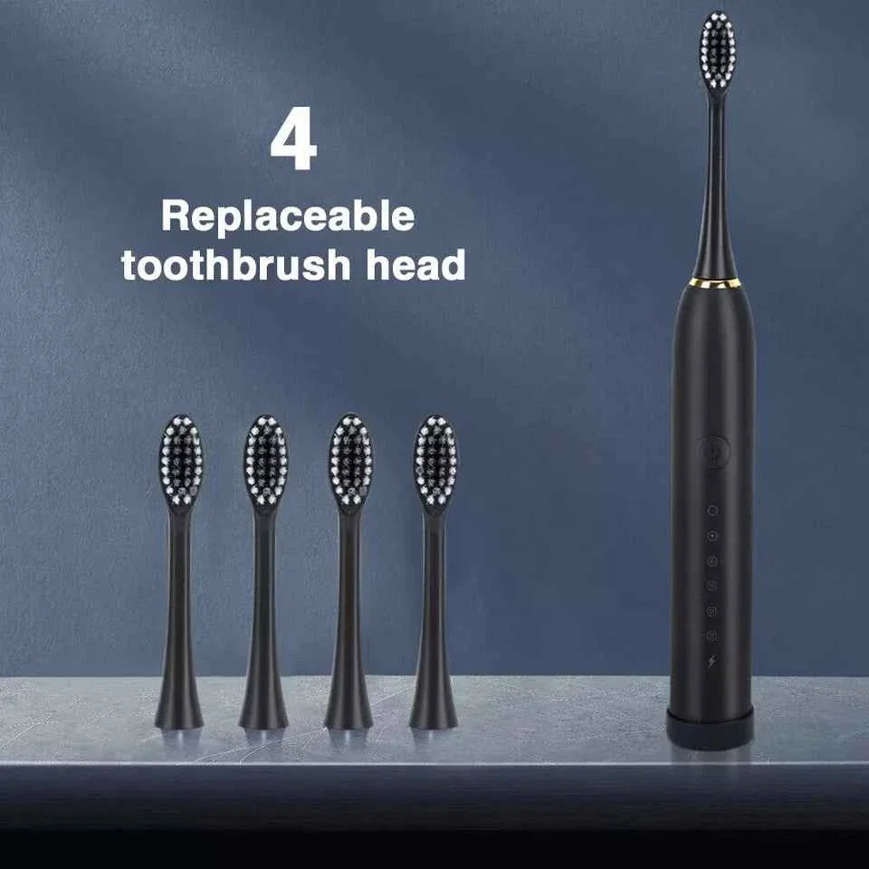 Sonic Electric Toothbrush Rechargeable With 4 Brushes Head 6 Modes USB Brush