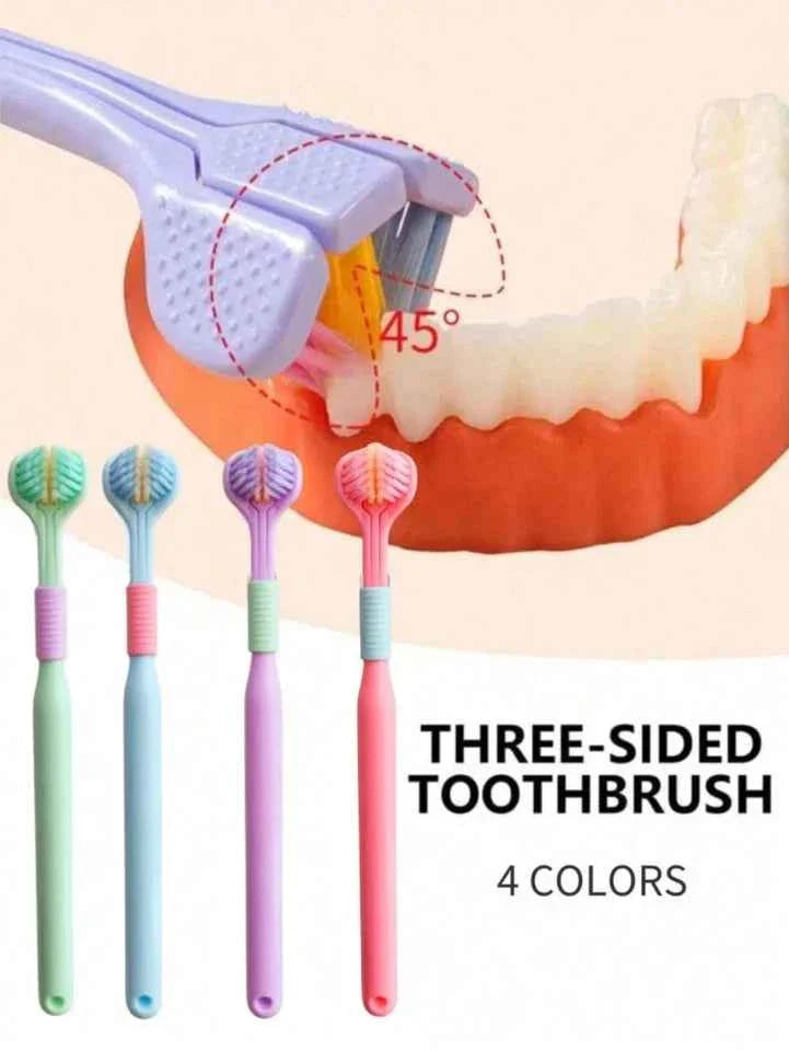 3 Sided Autism Toothbrush Three Bristle Travel Toothbrush Ultra Fine Soft-UK..