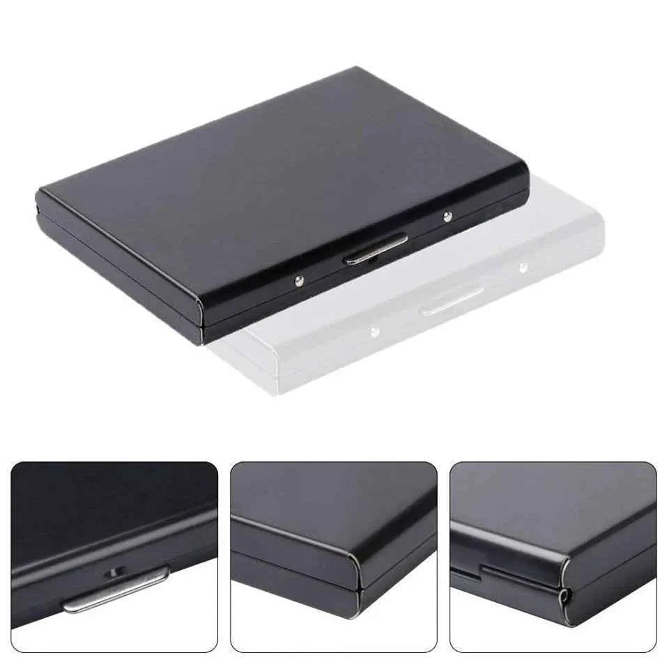 RFID Blocking Wallet Auto Pop up Credit Card Holder Leather Metal Money Clip Men