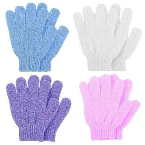 4x Exfoliating Body Scrub Gloves Shower Bath Mitt Skin Massage Spa