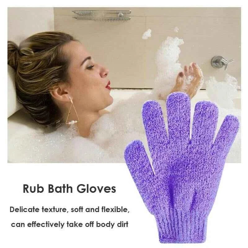 4x Exfoliating Body Scrub Gloves Shower Bath Mitt Skin Massage Spa