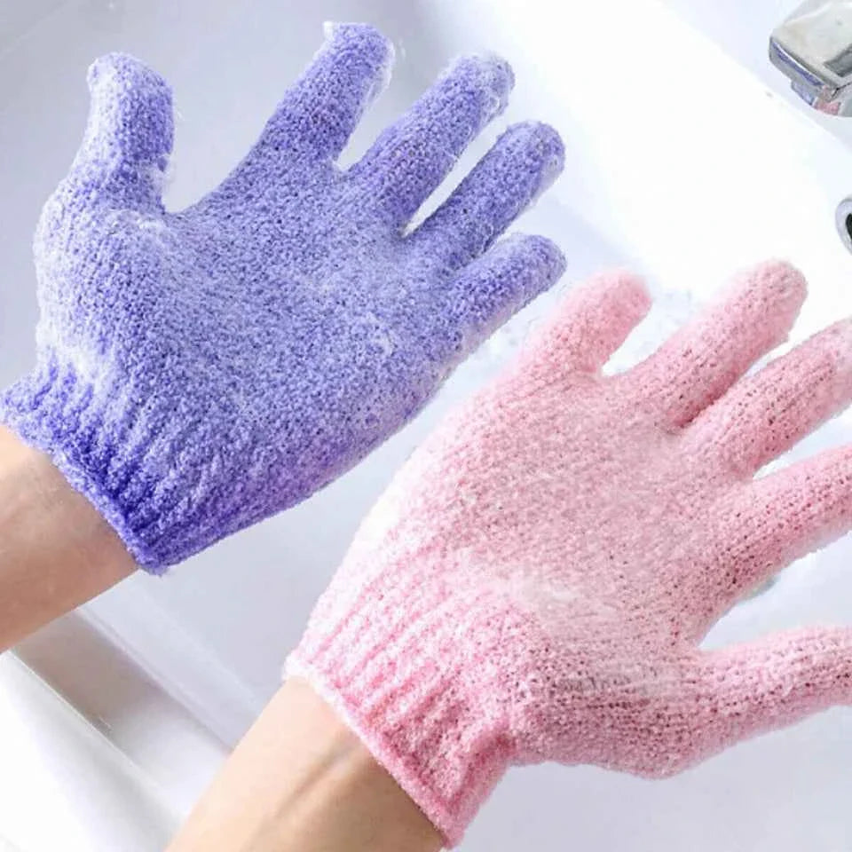 4x Exfoliating Body Scrub Gloves Shower Bath Mitt Skin Massage Spa