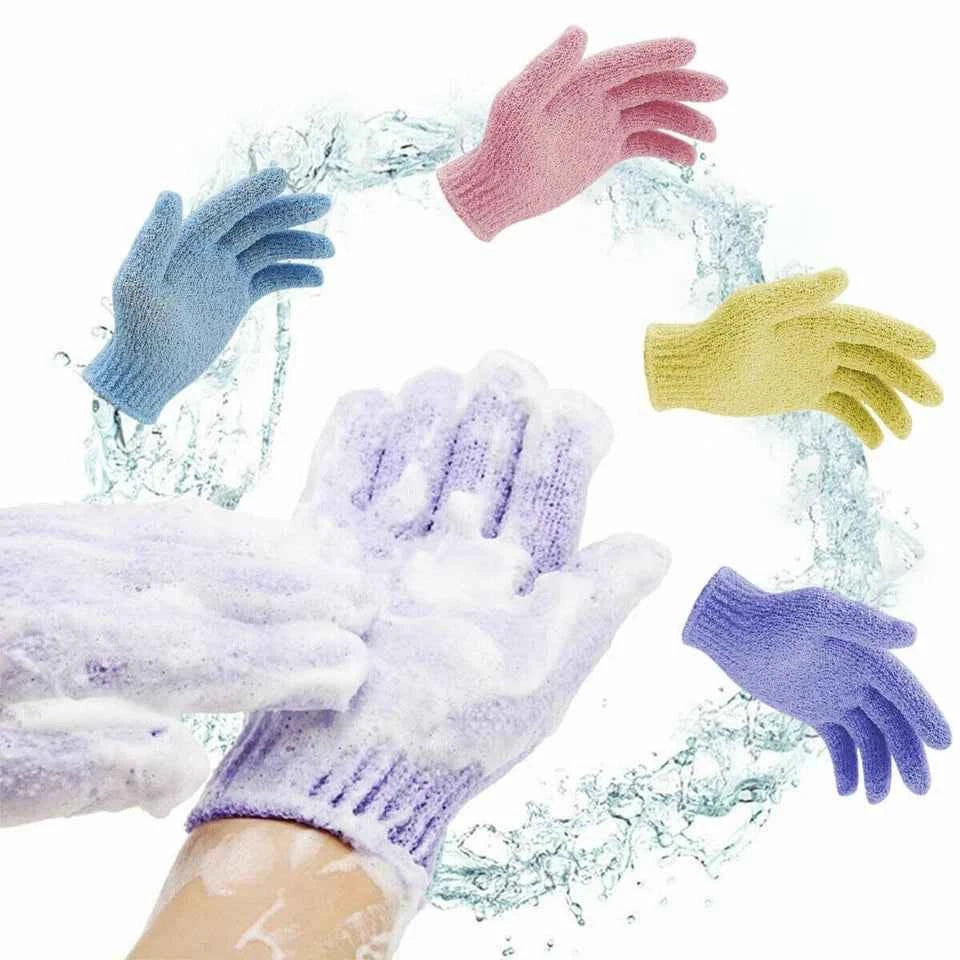 4x Exfoliating Body Scrub Gloves Shower Bath Mitt Skin Massage Spa