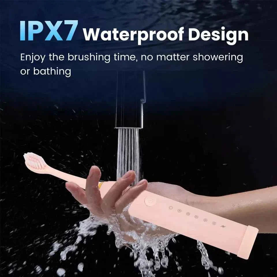 Sonic Electric Toothbrush Rechargeable With 4 Brushes Head 6 Modes USB Brush