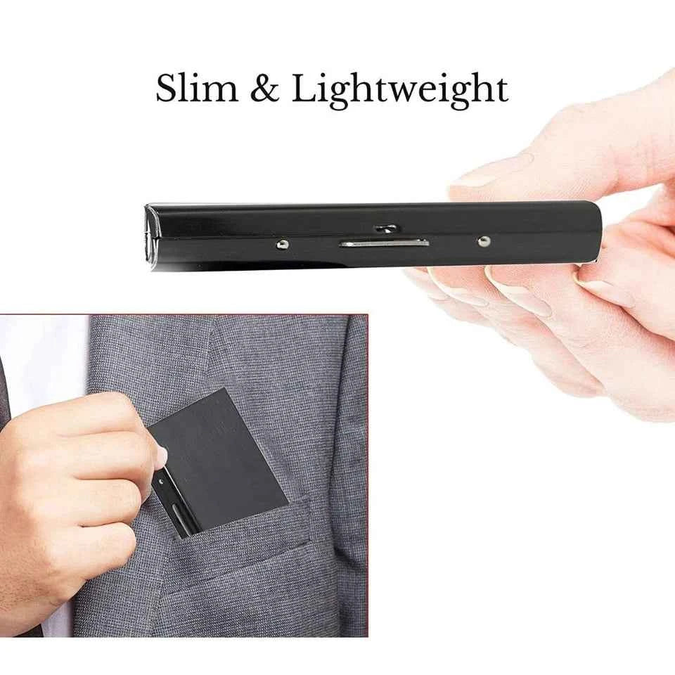 RFID Blocking Wallet Auto Pop up Credit Card Holder Leather Metal Money Clip Men