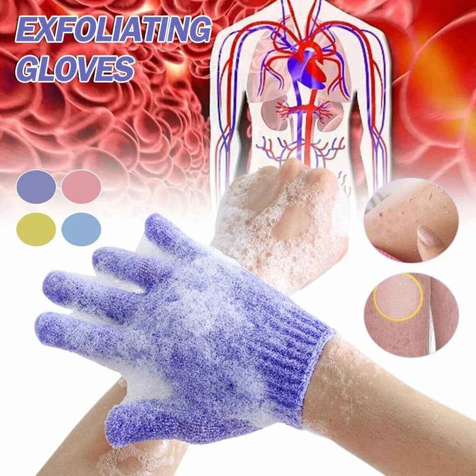 4x Exfoliating Body Scrub Gloves Shower Bath Mitt Skin Massage Spa
